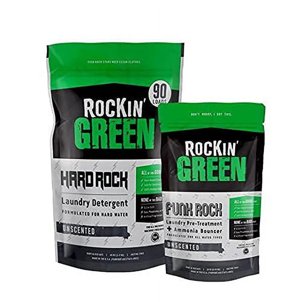 Rockin’ Green Funk Rock Ammonia Bouncer (16oz) Bundle with Hard Rock Laundry Detergent (45oz