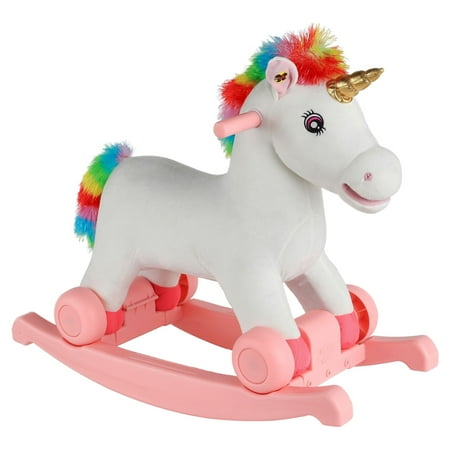 Rockin' Rider Celeste 2-in-1 Unicorn Female Toddler Rocking Horse Ride-On