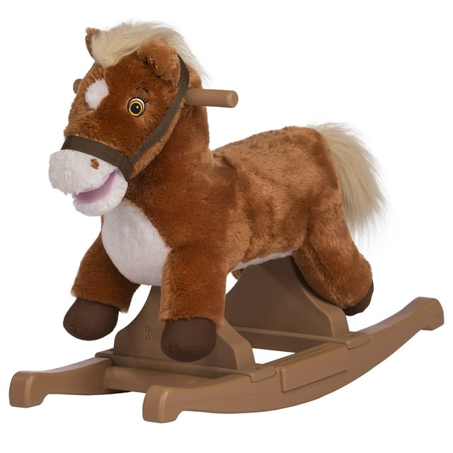 Rockin' Rider Pony Rocker Animated Plush Rocking Horse, Brown