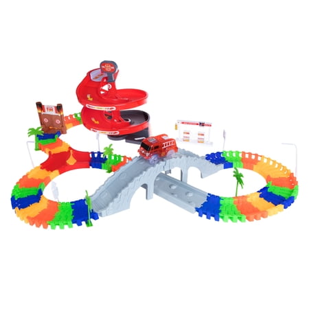 Rockin’ Rollers 105 Piece Flexible Tracks Set–Snap Together Racetrack