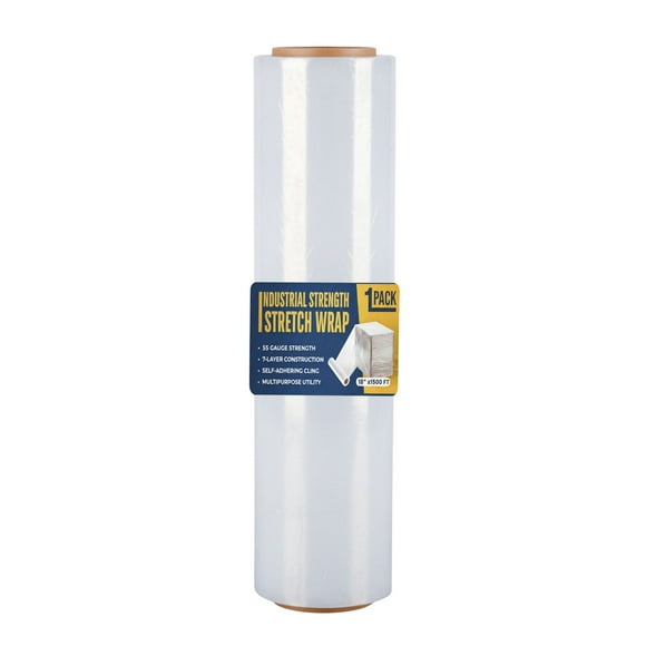 15" X 1500' 80 Gauge CLEAR Stretch Film Pallet Wrap 4 Rolls / Case