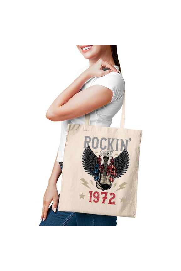 Rockin Since 1972 T Rock N Roll Lovers 50Th Birthday Premium Tote Bag