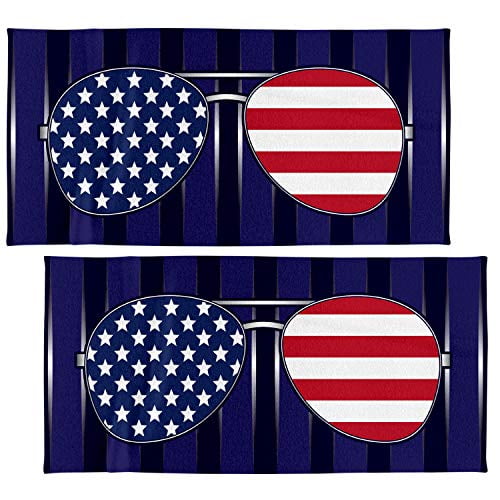 American Flag Beach Towel - 30x60 Inches, 100% Cotton Velour, USA Patriotic Pool & Beach Towel - View #10
