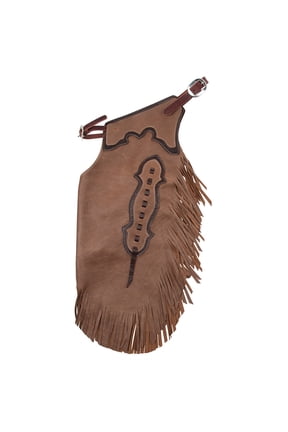 Rockin` Y Saddlery Chink #1- Two-Tone Leather Work Chinks Tobacco/Brown LARGE