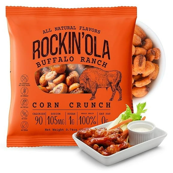 Rockin'ola Rockin Ola Buffalo Ranch Corn Crunch Iw, 0.74 Ounce, 250 Per Case