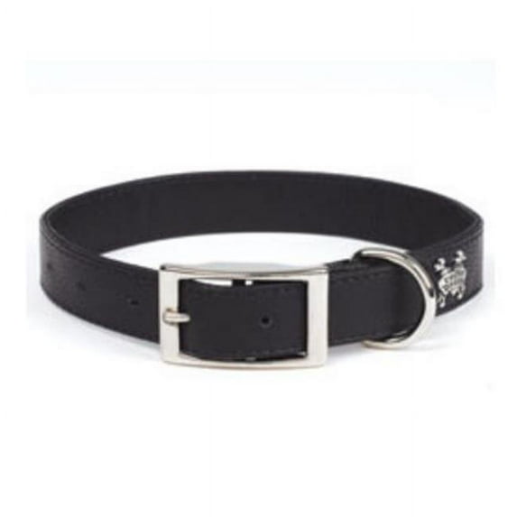 Rockinft Doggie 844587010508 .75 in. x 16 in. Leather Collar Plain - Black