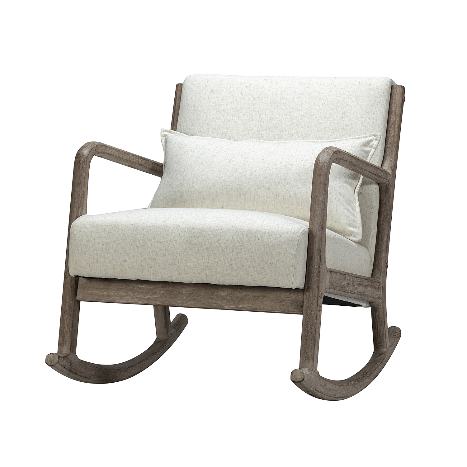 Rocking Accent Chair Mid-Century Upholstery Rocker Wooden Legs with a ...