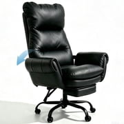 Patbrela Big and Tall Office Chair, PU Leather Swivel Desk Chair Ergonomic Computer Chairs with Adjustable Armrests, Black