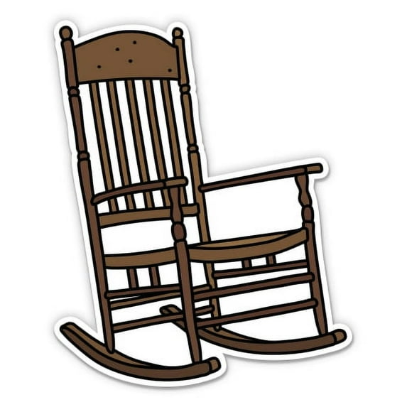 Rocking Chair - 5" Vinyl Sticker - For Car Laptop I-Pad - Waterproof Decal
