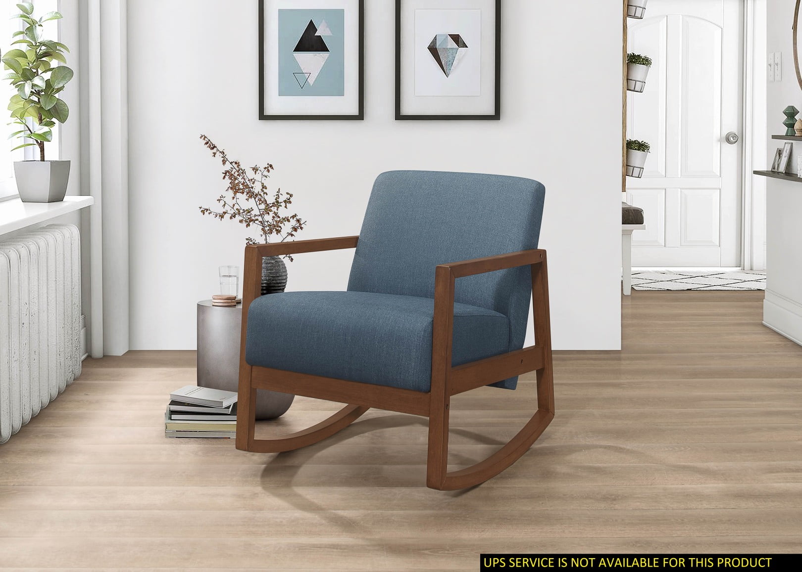 Rocking Chair, Accent Chair with Comfy Padded Cushion, Upholstery ...