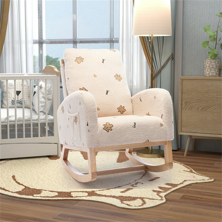 Small Rocking Chair Nursery, Modern Rocking Chair with High