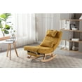 thumbnail image 1 of Rocking Chair with Adjustable Footrest, Upholstered Glider Lounge Chair Recliner, Modern Rocker Chair with Solid Wood Frame for Living Room Bedroom, Yellow, 1 of 9
