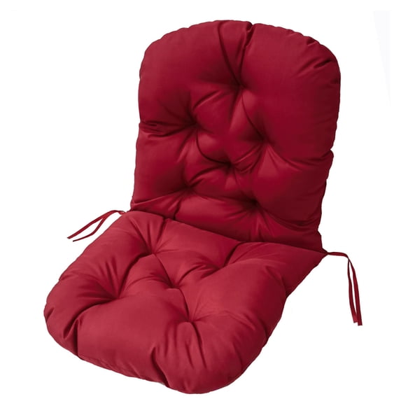 Rocking Chair Cushion, High Back Patio Cushions Overstuffed Seat Back Cushion Pad for Outdoor Patio Furniture Chair Pads with Ties, Sunscreen and Fade-Resistan,Red