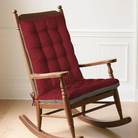 Rocking Chair Cushion Indoor Extra Large Rocking Chair Pads High Back Non Slip Textured Seat and Back Cushion Set with Ties for Wooden Rocker