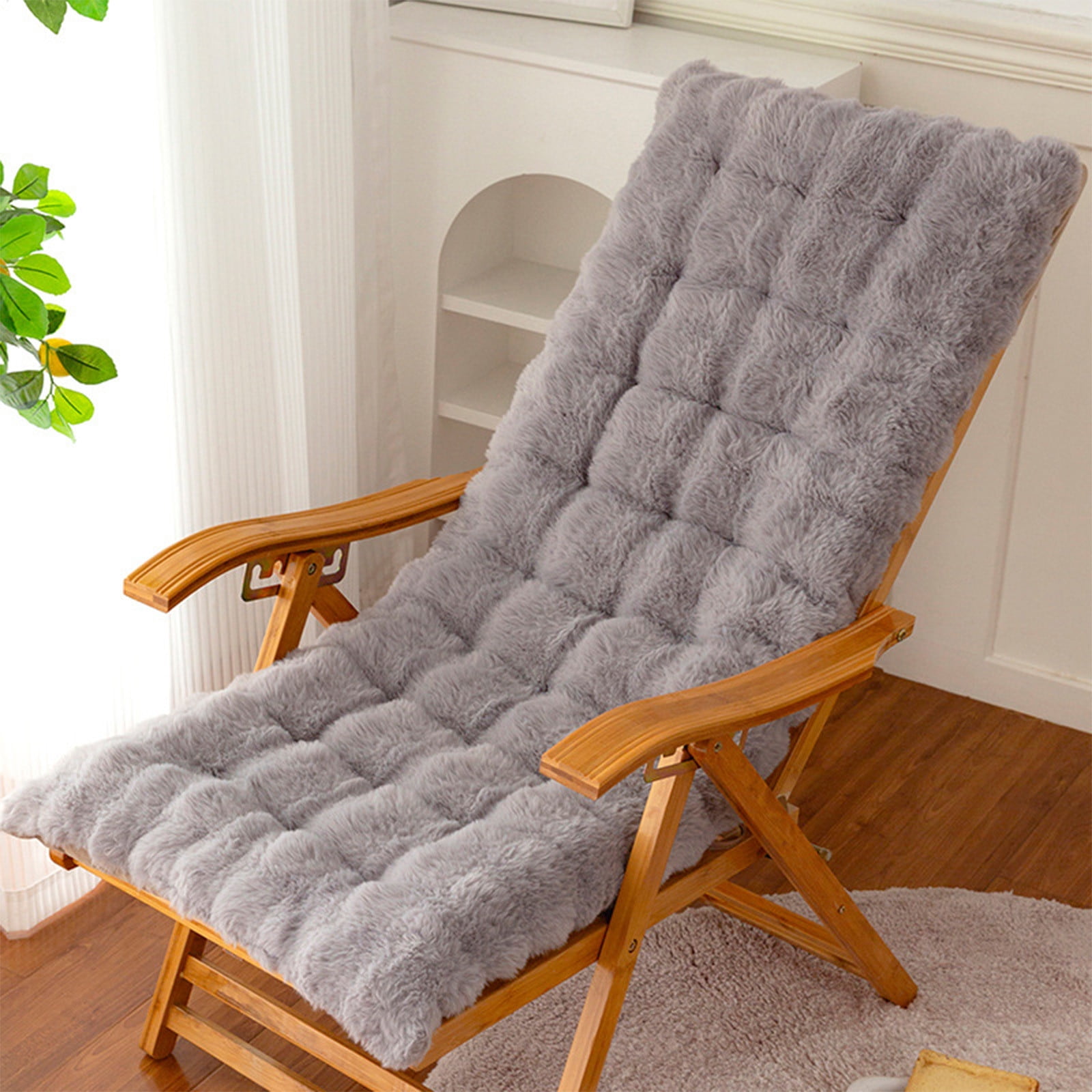 Rocking Chair Cushion Rabbit Wool High Back,Non-Slip Patio Chair ...