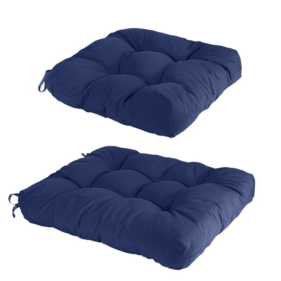 Rocking Chair Cushion Set TeqHome 1Pc Comfortable Back Cushion and 1Pc Soft Seat Cushion with Non-Slip Ties for Indoor Living Room Office Navy Blue