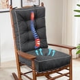 thumbnail image 1 of Rocking Chair Cushion, Set of Thicken Seat & Back Chair Cushions with Memory Foam, Non-Slip Chair Pad with Ties for for Indoor&Outdoor Rocker, Dark Grey, 28 * 18 * 5/18x18x5, 1 of 14