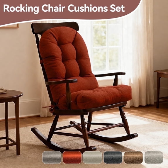 44 x 19 Indoor Outdoor Rocking Chair Cushion, Non-Slip Tufted High Back ...