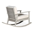 thumbnail image 1 of Rocking Chair, Eucalyptus Wood, Burgundy Cushions, Fadeproof Driftwood Gray Construction,, 1 of 4