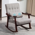 thumbnail image 1 of Rocking Chair with Massage Lumbar Support,Upholstered Glider Chair with Side Pocket, Nursery Rocker with High Backrest,Rubber Wood Legs, Rocking Accent Armchair for Living Room Bedroom Nursery, 1 of 9