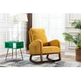 thumbnail image 1 of Rocking Chair,Mid-Century Modern Nursery Rocking Armchair ,Comfortable Fabric Rocker Padded Seat Wood Frame,Tufted Upholstered High Back Accent Chair for Home Living Room, Yellow, 1 of 7