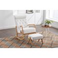 thumbnail image 1 of Rocking Chair, Mid-Century Modern Upholstered Fabric Rocking Armchair with Ottoman, High Back Nursery Rocker with Button Tufted Back, Accent Glider Rocker Chair for Living Room Bedroom, Beige, 1 of 7