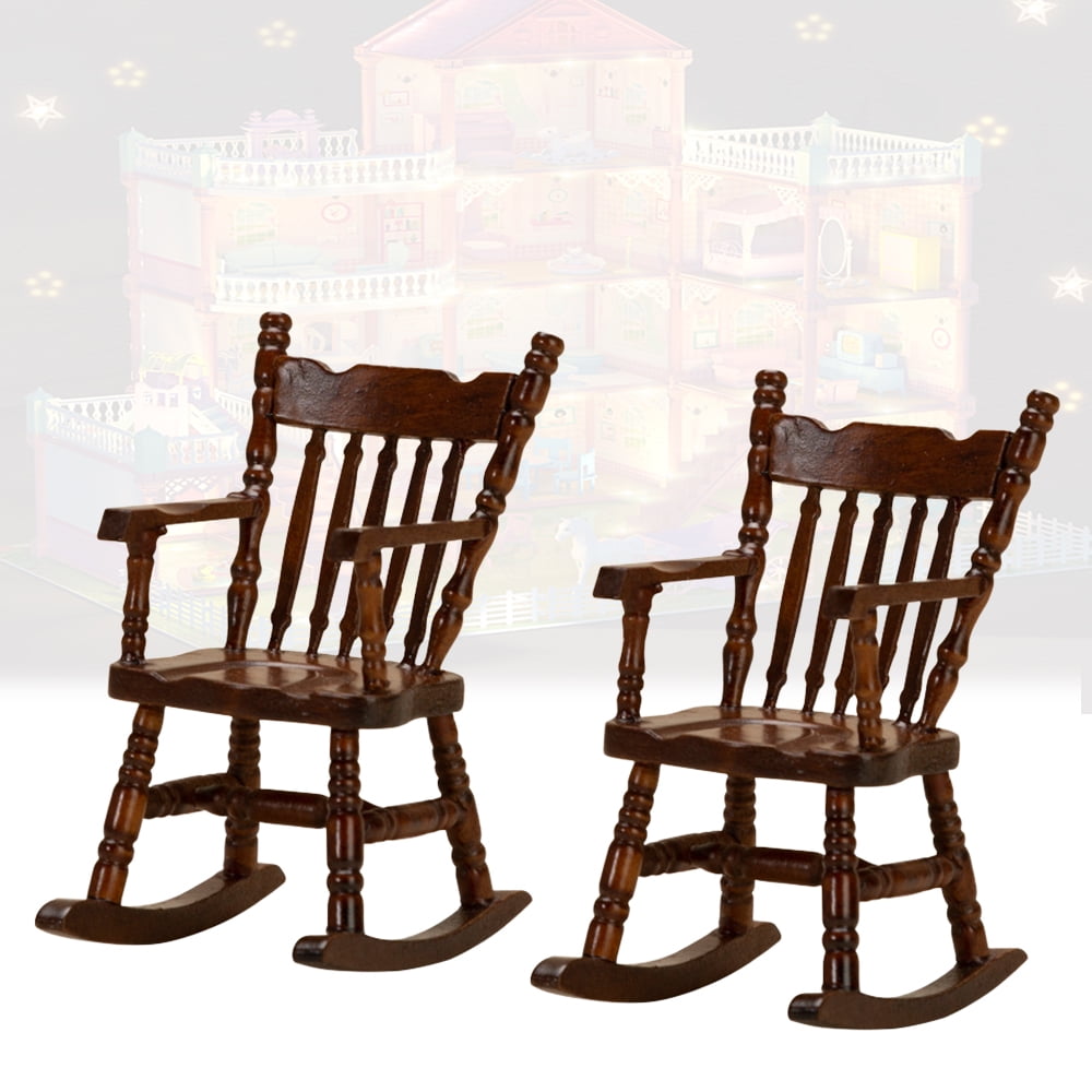 Rocking Chair Miniature, Dollhouse Rope Seat For Children Baby