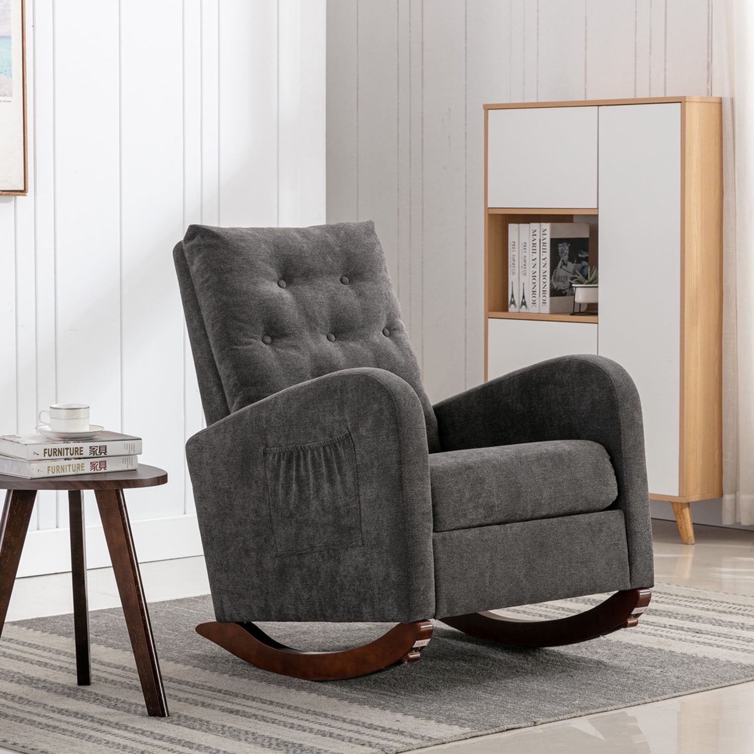Rocking Chair Modern,Upholstered Glider Rocker Chair for