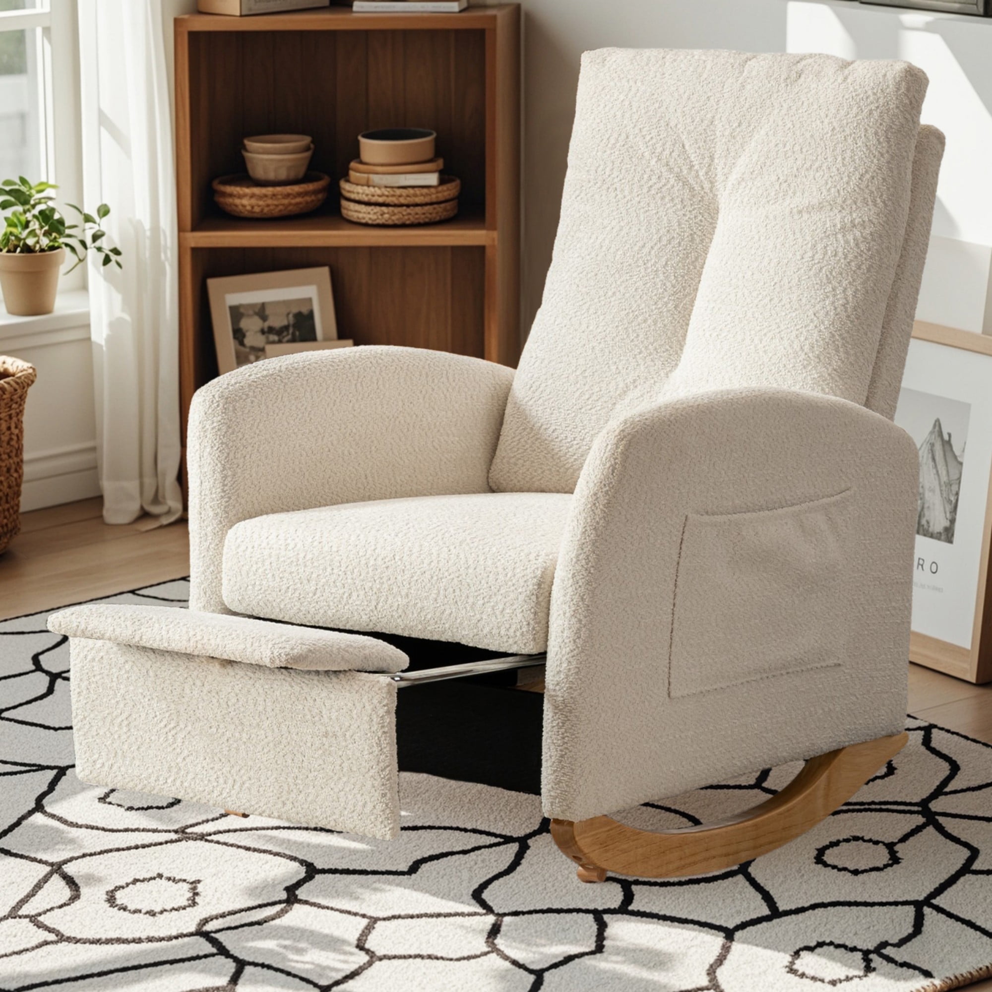 Rocking Chair Nursery, Rocking Chairs with Solid Wood Legs, Glider ...