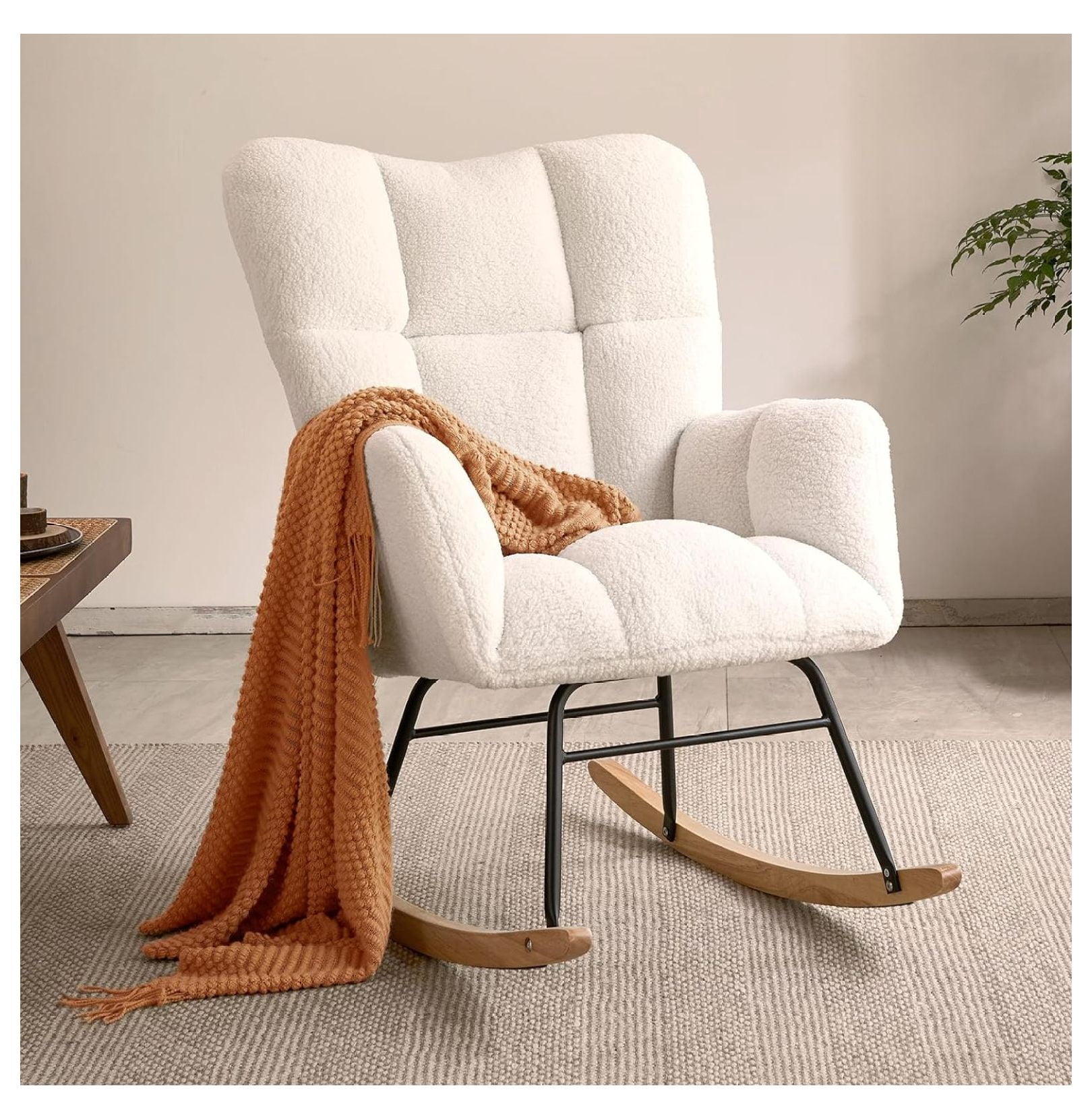 Rocking Chair Nursery,High Backrest Teddy Nursery Rocker, Modern Accent ...