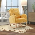 thumbnail image 1 of Rocking Chair for Nursery, INCLAKE Midcentury Modern Accent Rocker Armchair with Side Pocket, Upholstered High Back Wooden Rocking Chair for Living Room Baby Room Bedroom (Mustard Boucle), 1 of 7