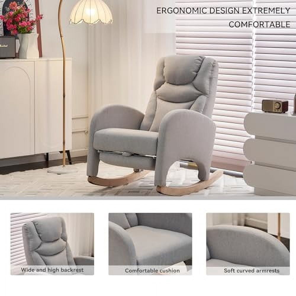 Rocking Chair Nursery, Modern Glider Chair with Adjustable Footrest and ...