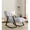 thumbnail image 1 of Rocking Chair Nursery - Modern Teddy Gliding Rocker Chair Lounge Chair with Adjustable High Back and Footrest, Glider Recliner Nursery Chair for Living Room Bedroom Office, Grey, 1 of 6