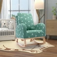 thumbnail image 1 of Rocking Chair for Nursery, Modern Upholstered Rocker Chair with High Back and Side Storage Pocket, Comfy Leisure Accent Armchair for Bedroom, Living Room and Balcony, Green, 1 of 7