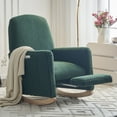 thumbnail image 1 of Rocking Chair Nursery, Nursery Rocking Chairs with Adjustable Footrest and Side Pocket, Comfy Rocking Chairs in Teddy Fabric, Reading Arm Glider Chair for Living Room, Bedroom, Offices, Green, 1 of 9