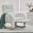 thumbnail image 1 of Rocking Chair Nursery, Nursery Rocking Chairs with Adjustable Footrest & Side Pocket, Comfy Rocking Chairs in Teddy Fabric, Reading Arm Glider Chair for Bedroom, Living Room, Office, Ivory, 1 of 9