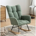 thumbnail image 1 of Rocking Chair Nursery,Teddy Upholstered Glider Rocker with High Backrest,Modern Rocking Accent Chairs Glider Recliner for Living Room, Nursery, Bedroom,Green, 1 of 8