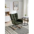 thumbnail image 1 of Rocking Chair, Nursery Rocking Chair, Teddy Upholstered Glider Rocker with High Backrests and Armrests, Modern Accent Chair for Living room, Bedroom, Balcony, Dark Green., 1 of 8