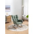 thumbnail image 1 of Rocking Chair, Nursery Rocking Chair, Teddy Upholstered Glider Rocker with High Backrests and Armrests, Modern Accent Chair for Living room, Bedroom, Balcony, Green., 1 of 8