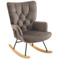 thumbnail image 1 of Rocking Chair Nursery,Upholstered Glider Rocker with High Backrest and Soild Legs,Accent Chair with 2 Side Pockets for Living Room Nursery Bedroom, Dark Grey, 1 of 9