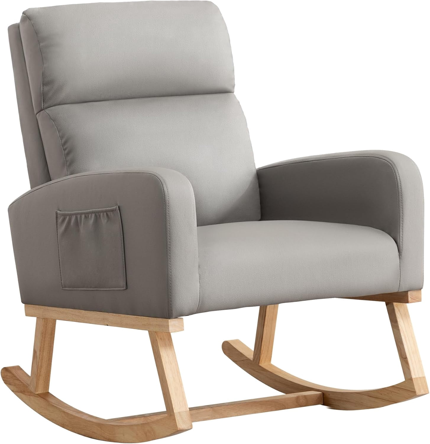 Rocking Chair Nursery, Uplostered Leather Rocker Nursing Chairs with ...