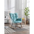 thumbnail image 1 of Rocking Chair Nursery Velvet Tufted Upholstered Rocking Chair, Mid-Century Modern Nursery Rocking Armchair, Glider Chair for Nursery, Living Room, Bedroom, Light Green, 1 of 7