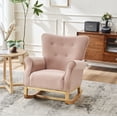 thumbnail image 1 of Rocking Chair Nursery, Velvet Upholstered Glider Rocker with Button Tufted Thick Backrest, Comfy Reading Chair Modern Rocking Accent Chairs Glider Recliner for Living Room, Nursery, Bedroom, Pink, 1 of 9