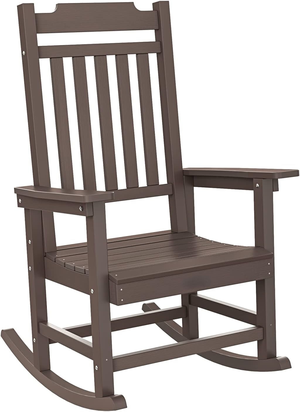 Rocking Chair Outdoor, High Back Rocker Chair with 350Lbs Support