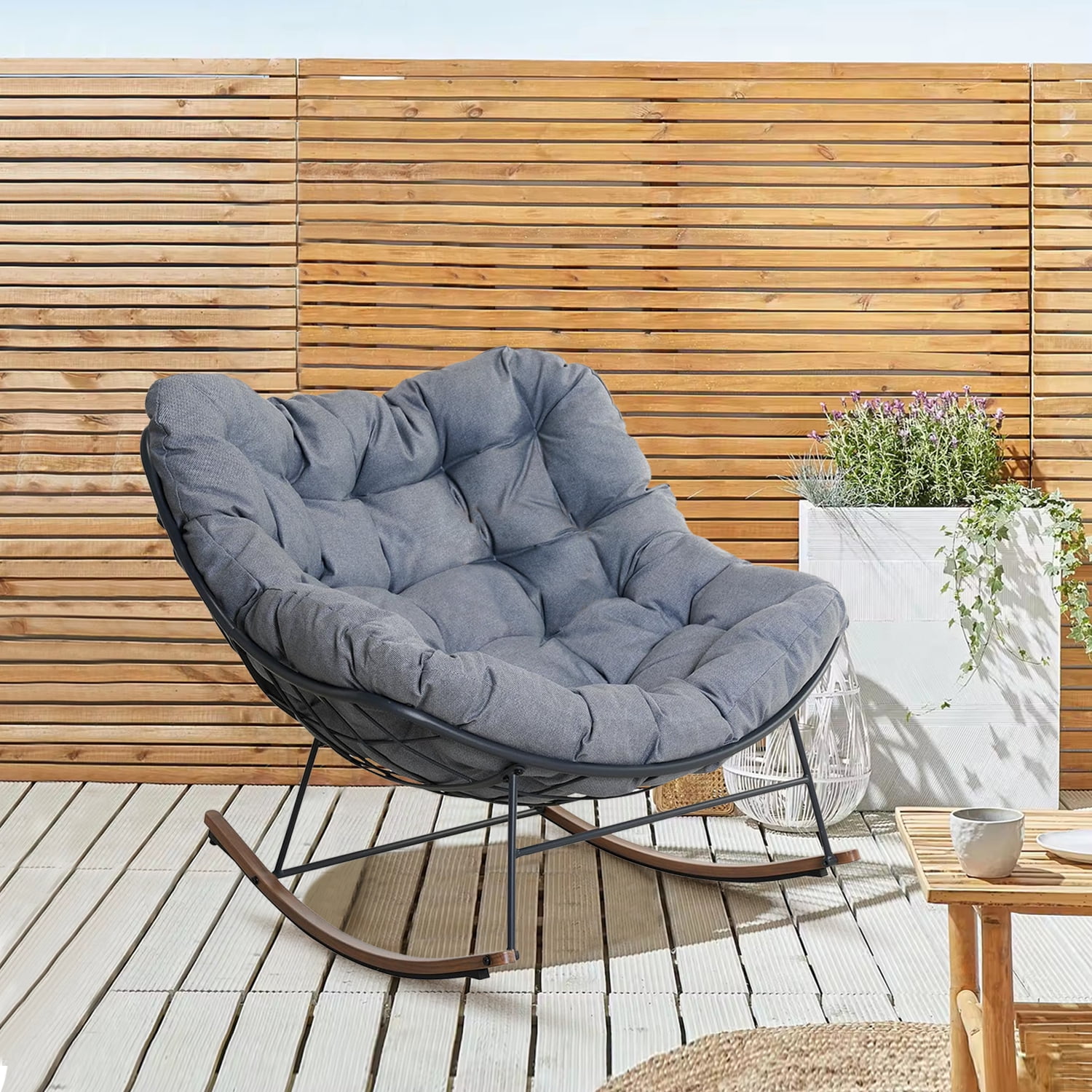 Rocking Chair, Papasan Chair, Outdoor Patio Porch Furniture, Rattan ...