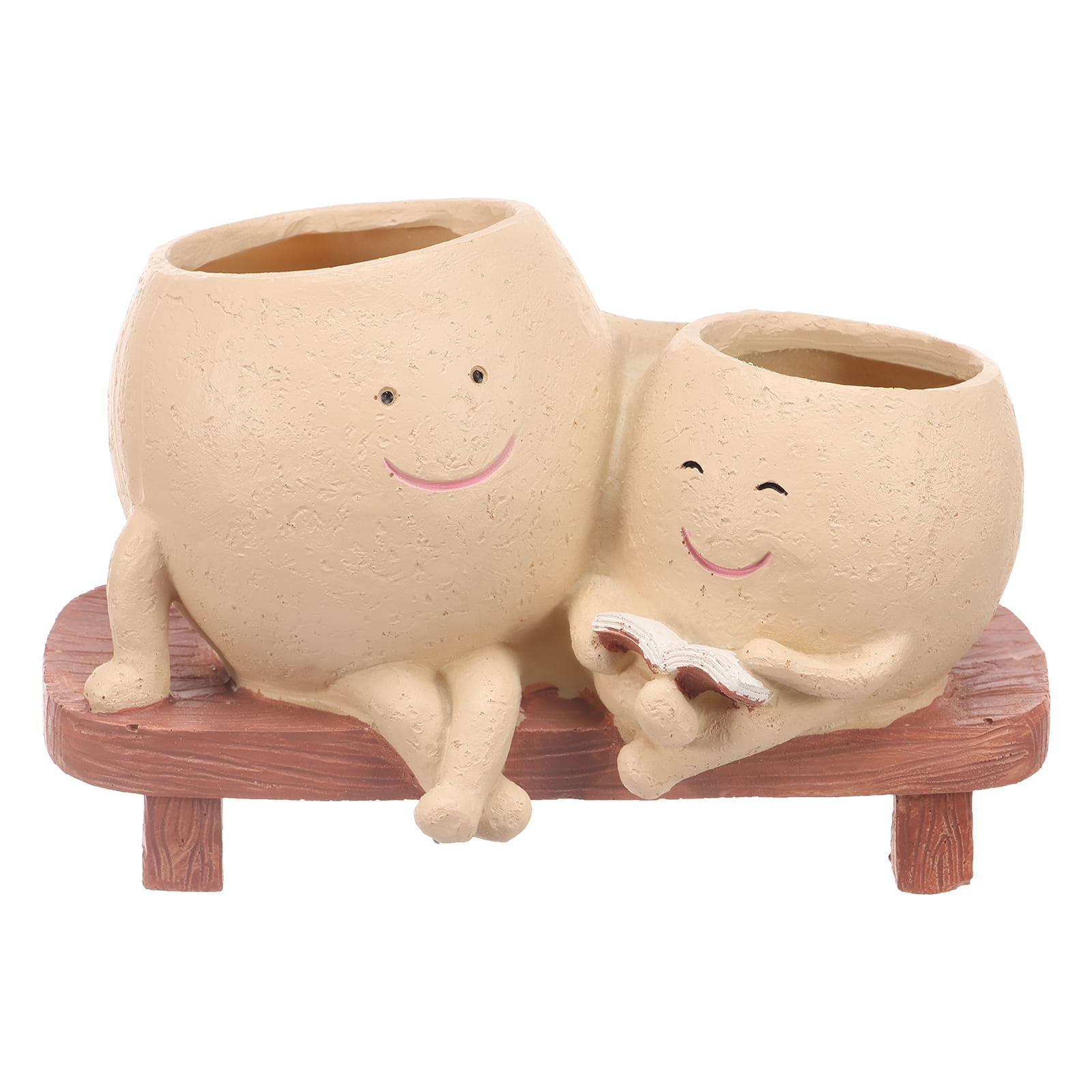Rocking Chair Smiley Face Planter Cute Plant Pots for Indoor Outdoor Plants Succulent Pots with Drainage Hole Unique Funny Flower Pot for Succulents Plant Gifts