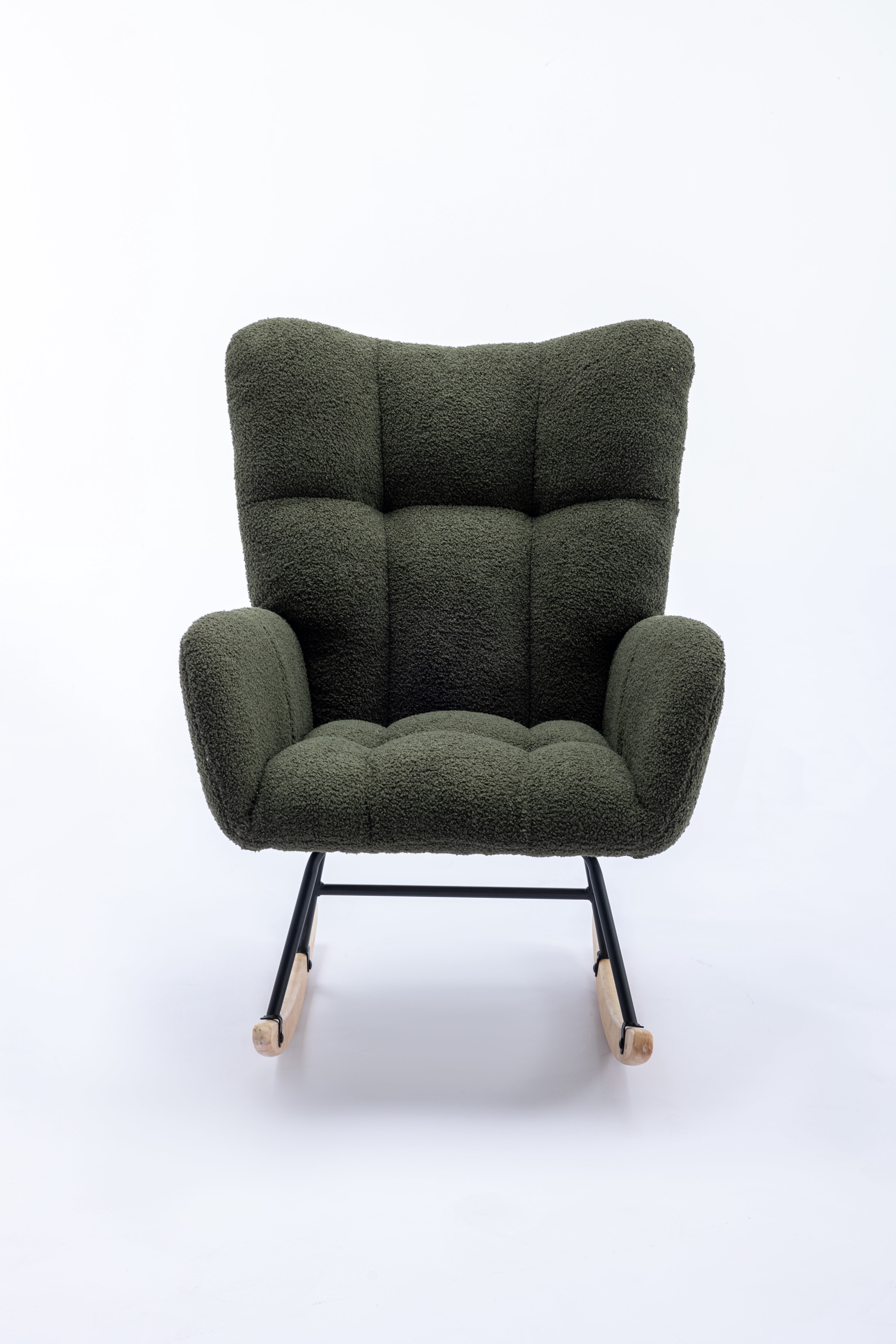 Rocking Chair, Soft Teddy Velvet Fabric Rocking Chair for Nursery ...