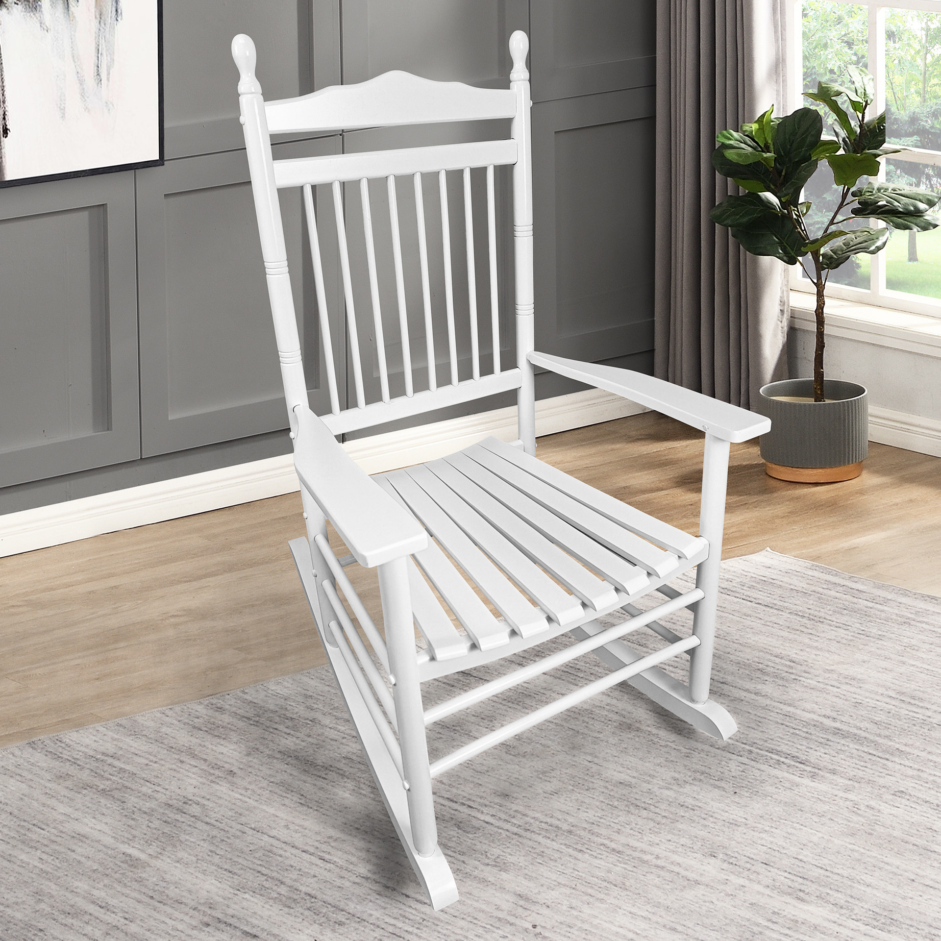 Sturdy Rocking Chair Rocking Chair / Sturdy Slatted Back, Comfortable Seat / For Use on ...