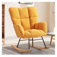 thumbnail image 1 of Rocking Chair, Teddy Upholstered Glider Rocker with High Backrest Armchair, Modern Rocking Accent Chairs for , Living Room, Bedroom, Offices (Yellow), 1 of 8