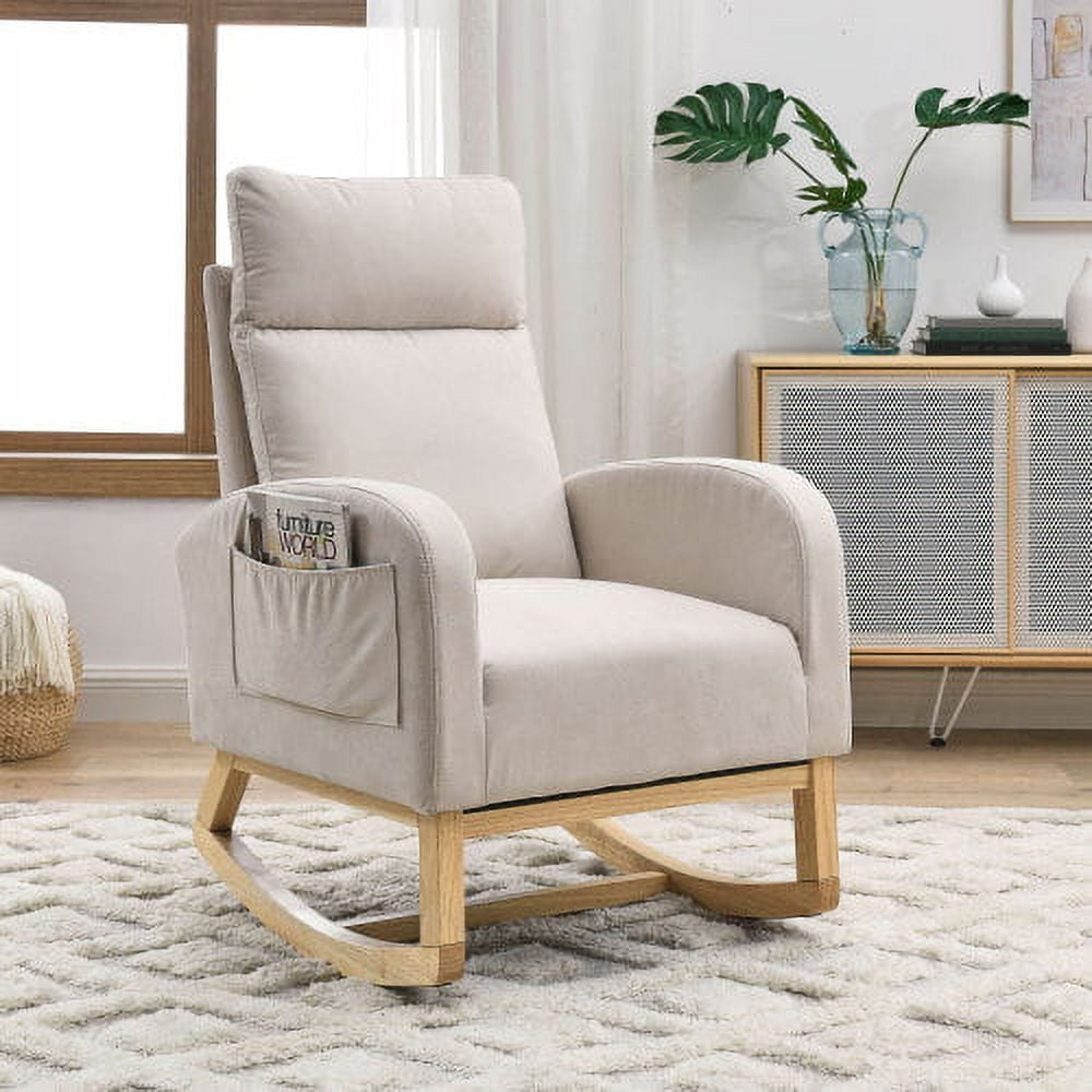 Rocking Chair, Upholstered Glider Rocker for Kids and Baby Nursery